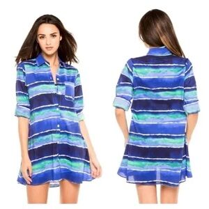 Tommy Bahama Button Down Coverup Shirt Dress Small
